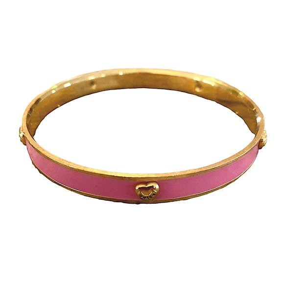 👑💕Set of 2 Juicy Couture Gold Tone Enamel Bangles - Picture 4 of 6
